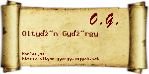 Oltyán György névjegykártya
