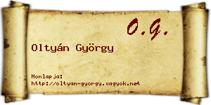Oltyán György névjegykártya